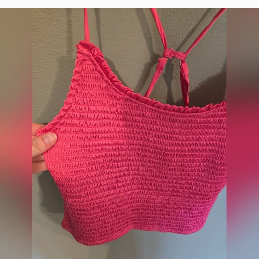 Free People Hot Pink Right On Time Smocked Cami Size Small Spaghetti Strap Top - Picture 6 of 7